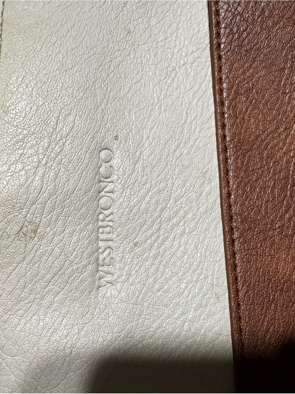 Wesbronco Two-Tone Leather like Bag — White and Brown